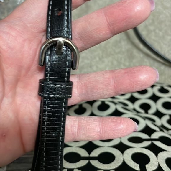 Coach signature cc crossbody bag black embossed leather. Cute detailing. used - Picture 8 of 8